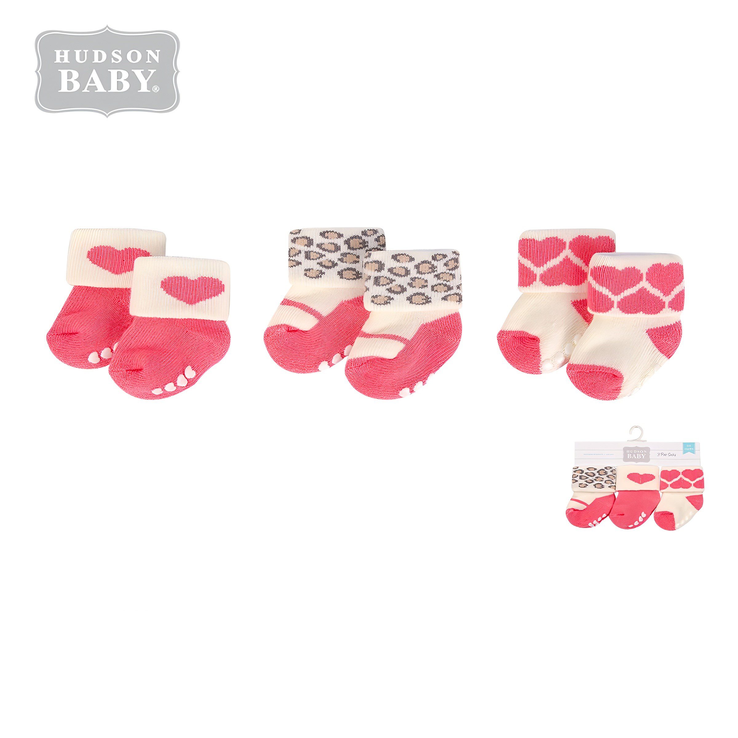 جوراب حوله ای نوزاد پک صورتی رنگ