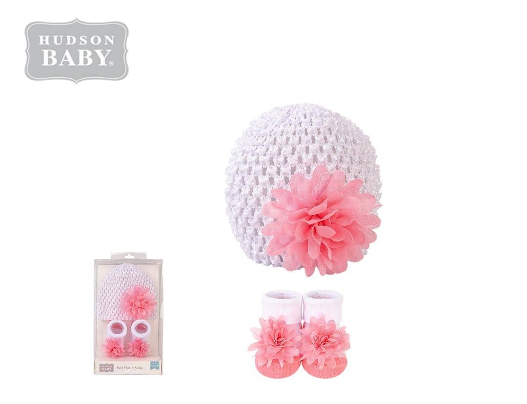 ست کلاه و جوراب نوزادی دخترانه