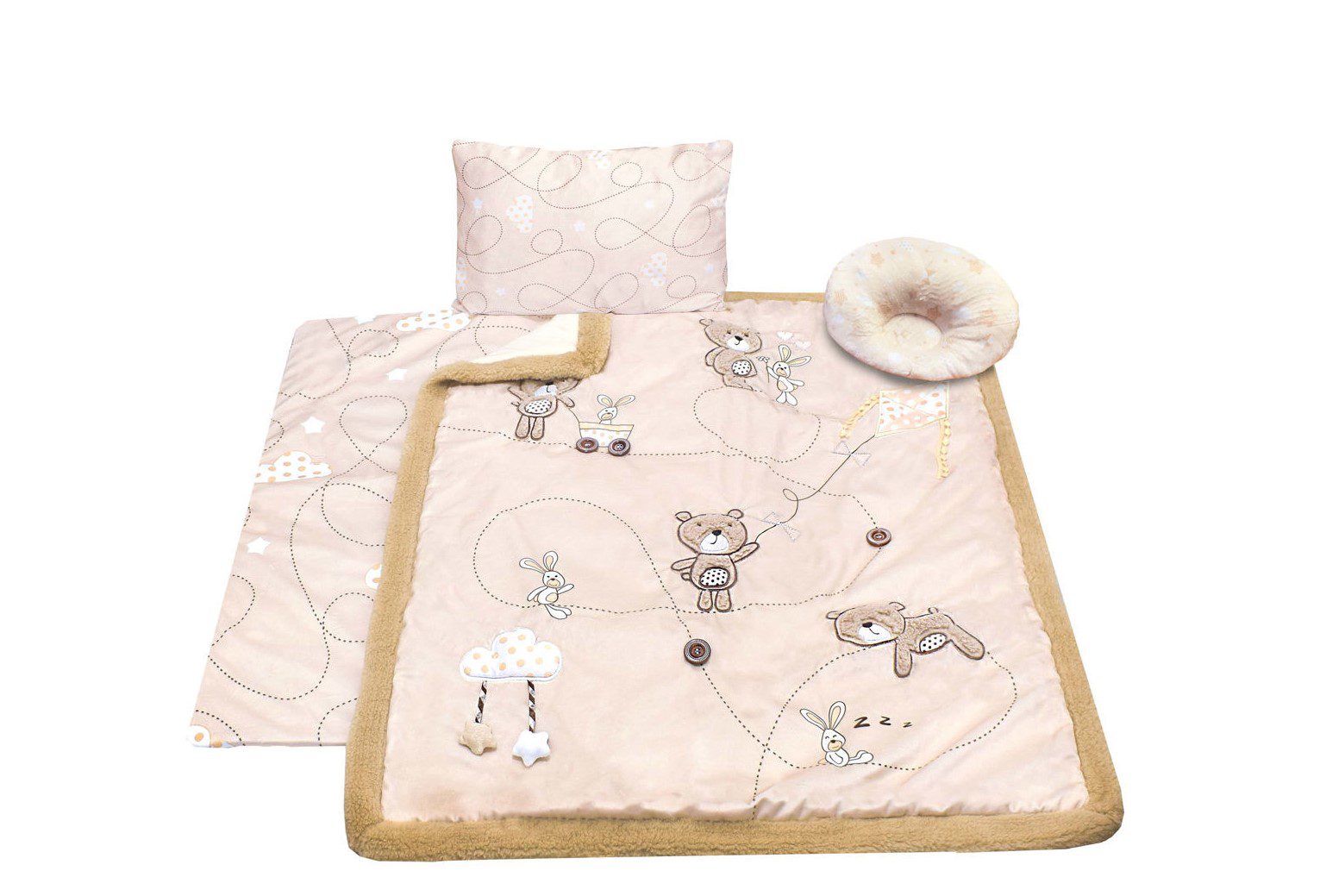 سرویس خواب نوزاد چهارتکه رزبرن bear & kite