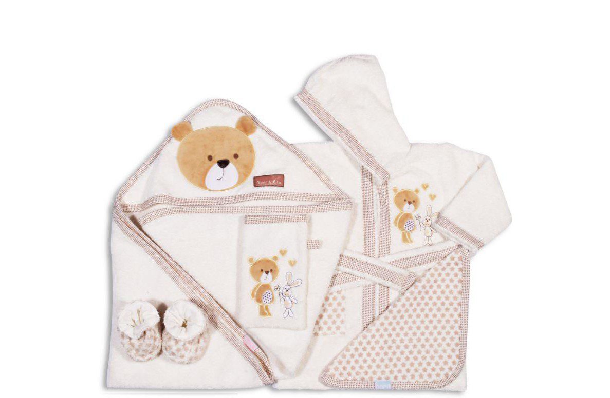 ست حوله پنج تکه رز برن طرح bear & kite