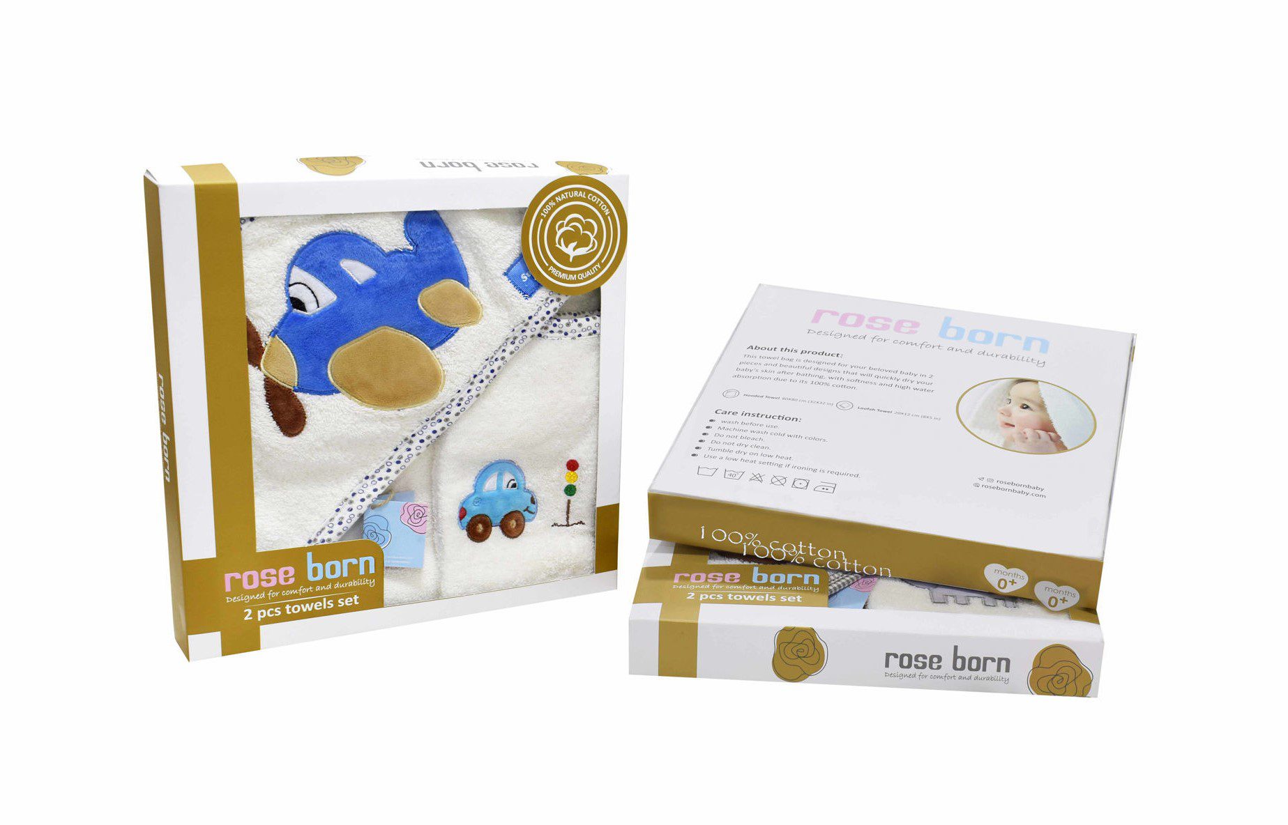 ست حوله دو تکه رز برن طرح sweet...