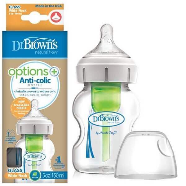 شیشه شیر دهانه عریض دکتر براون 150 میل