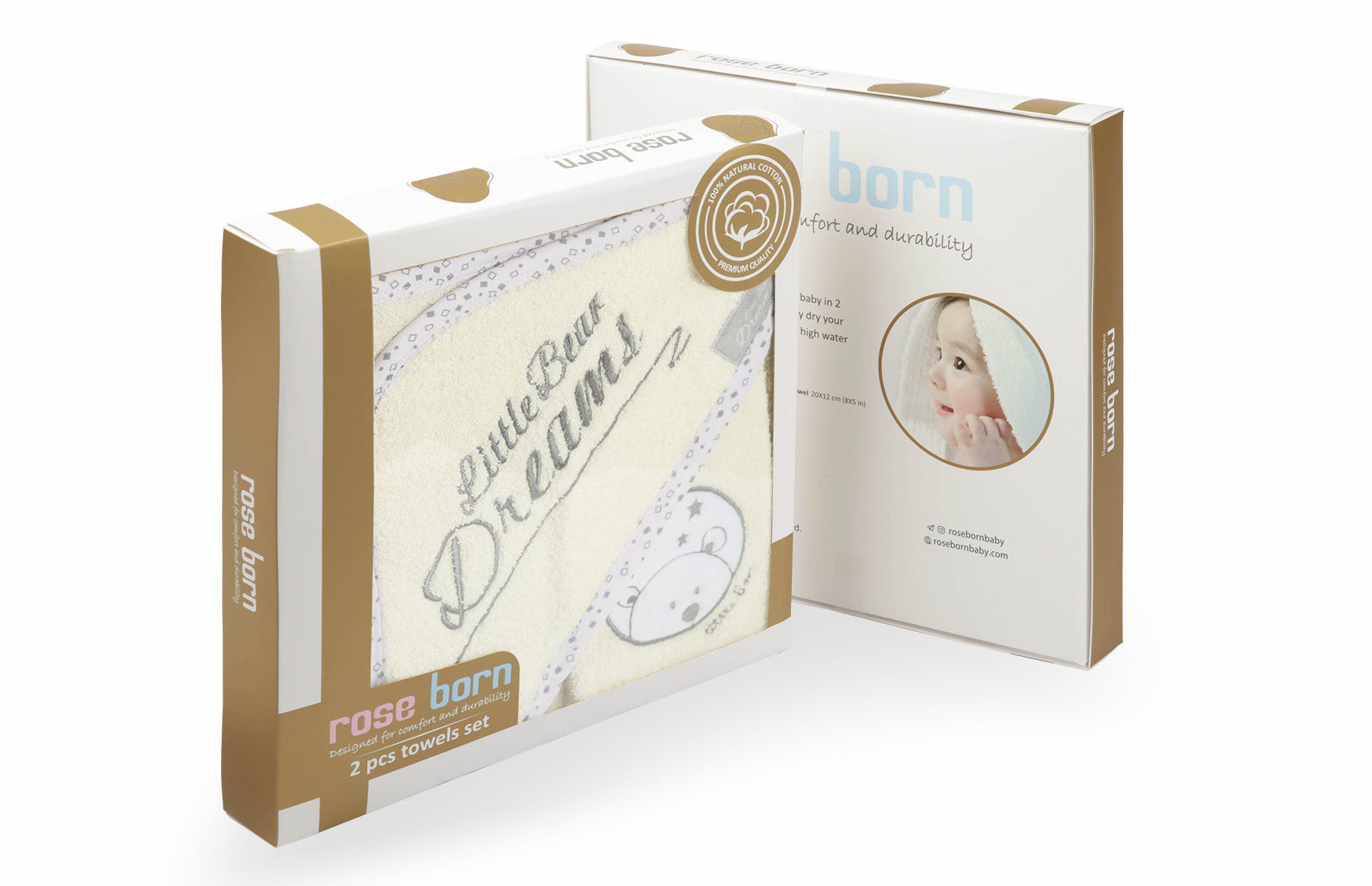 ست حوله دو تکه رز برن طرح little...