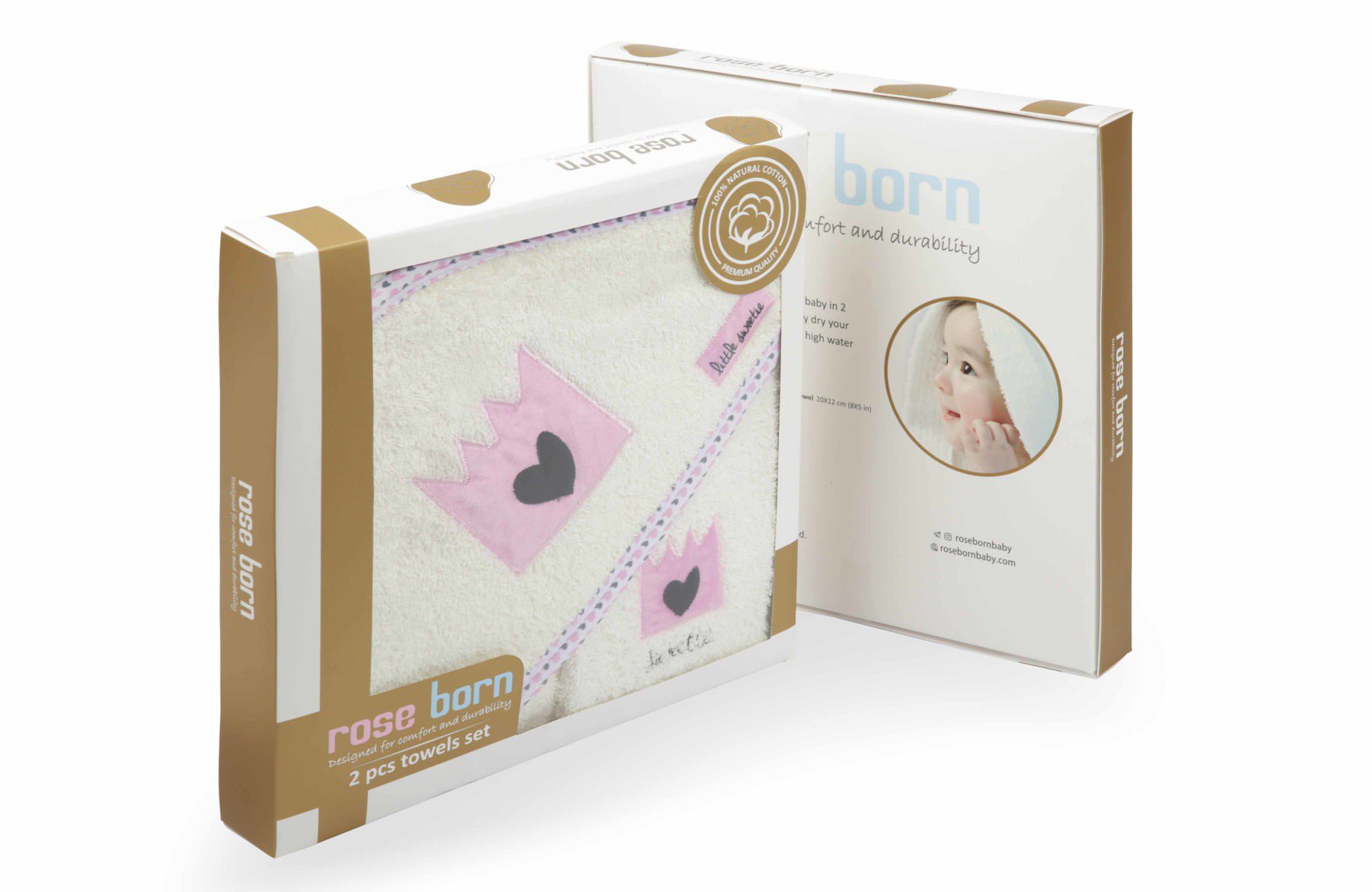 ست حوله دو تکه رز برن طرح little...