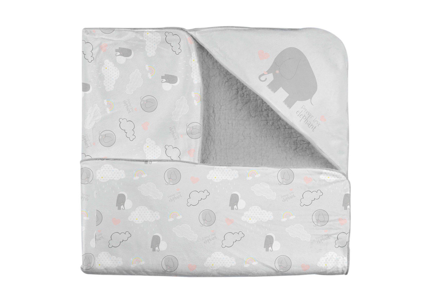 پتو دورپیچ کلاه دار رز برن طرح forever...