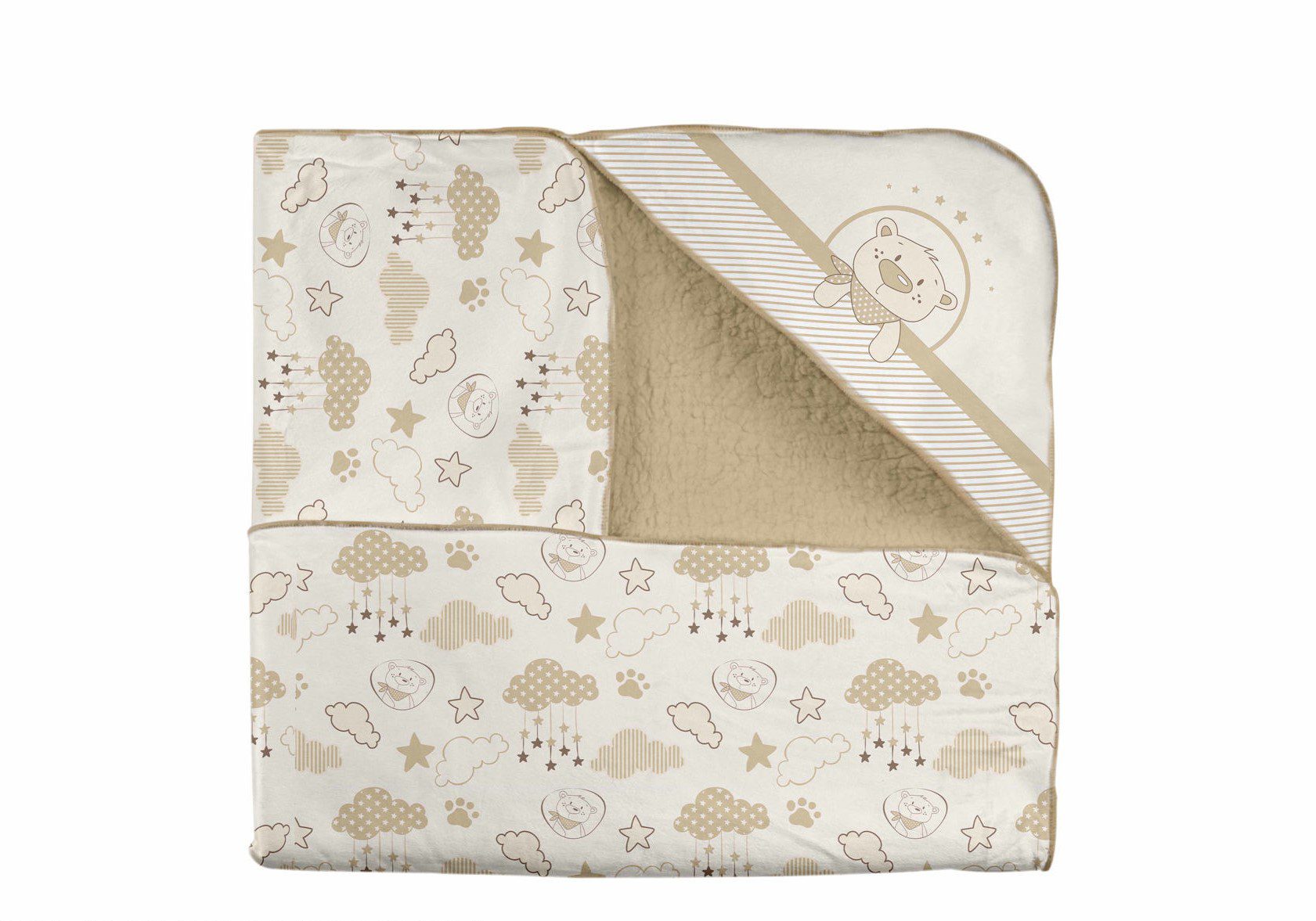 پتو دورپیچ کلاه دار رز برن طرح teddy...