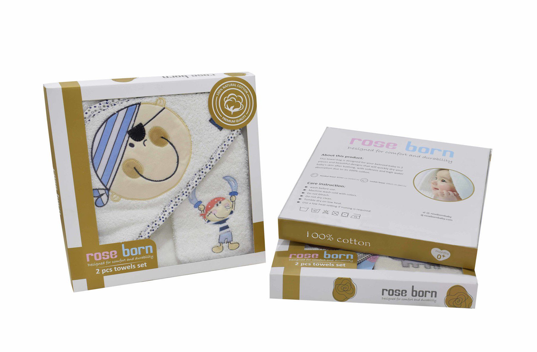 ست حوله دو تکه رز برن طرح pirate...