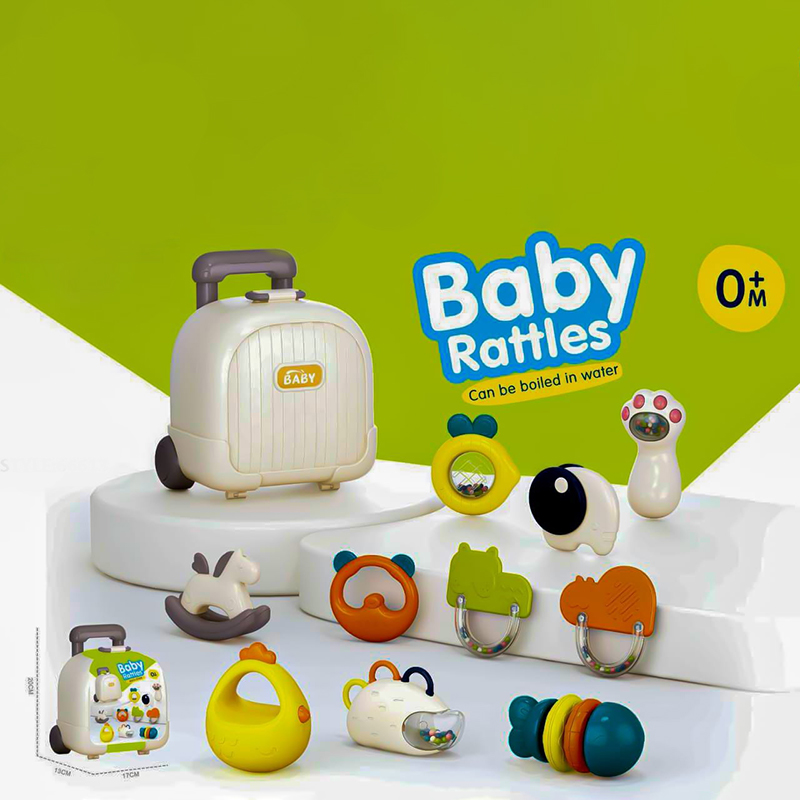 ست جغجغه و دندانگیر ۱۰ عددی | صندوقی چمدانی برند ویوا کیدز