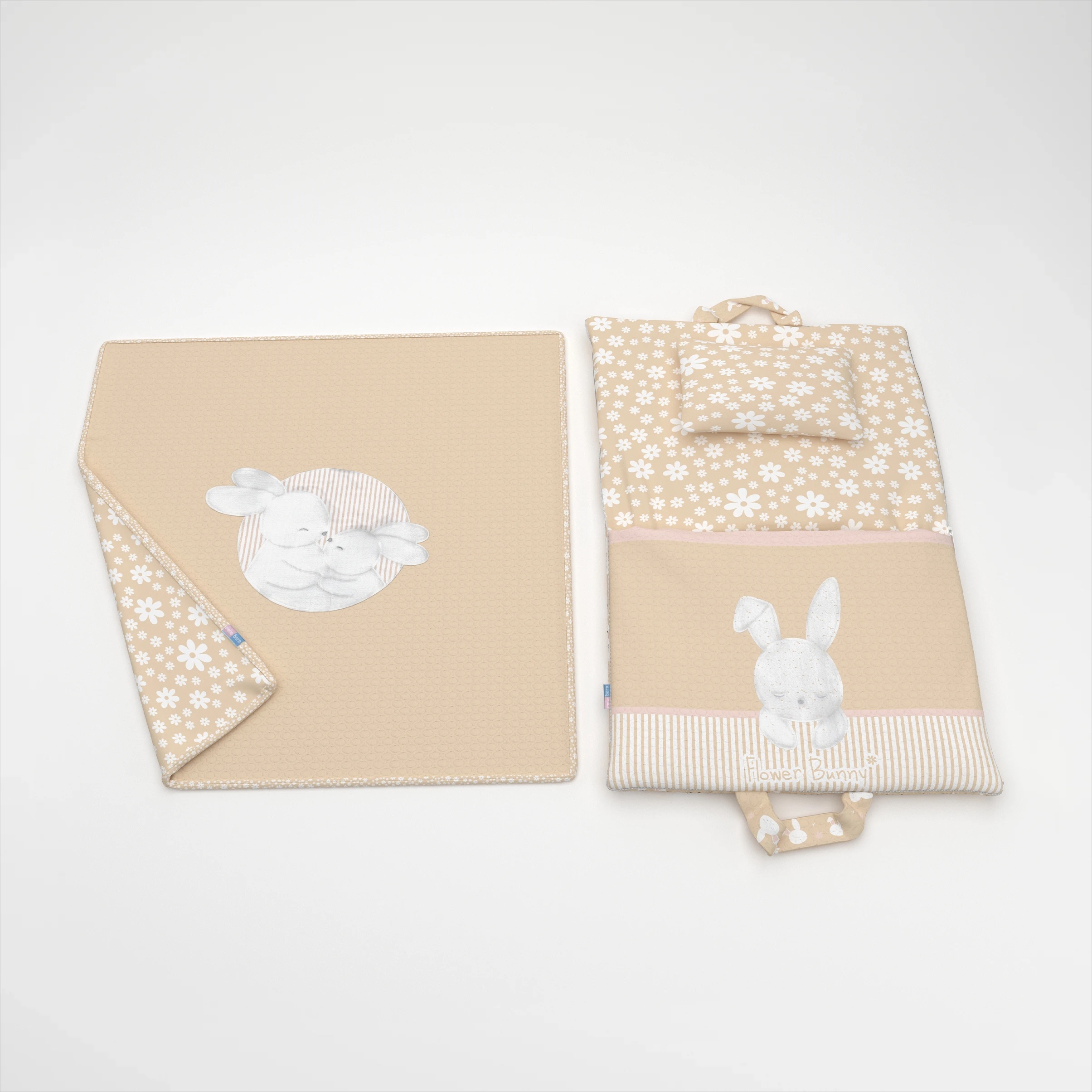 ست سه تکه مسافرتی نوزاد رزبرن مدل Flower Bunny