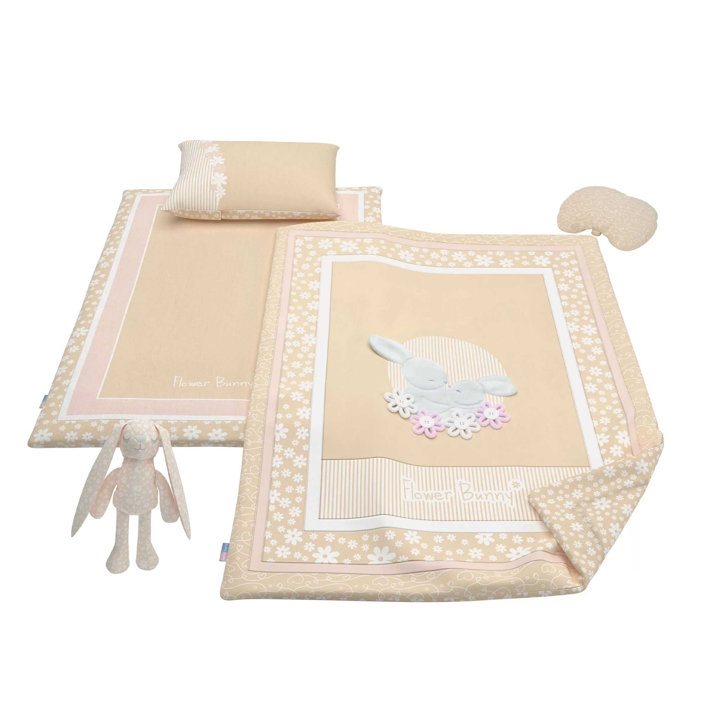 سرویس خواب ۴ تکه نوزاد رزبرن مدل Flower Bunny
